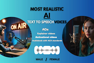 create english or french voiceover using male or female ai realistic voice