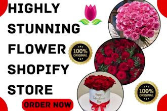 design floral store valentine bouquet florist website flower shopify store