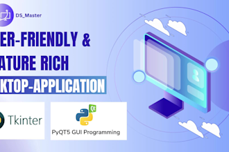 develop desktop application using tkinter, pyqt and turtle