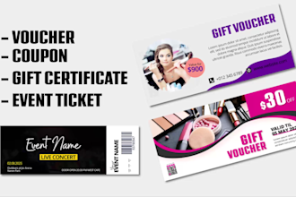 design voucher, coupon, gift certificate, and event ticket
