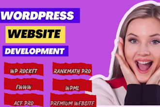 install wp rocket ewww acf pro rankmath pro premium website dynamic website wpml