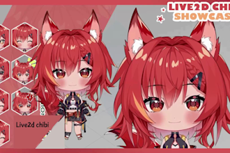 create 2d vtuber model 2d vtuber rigging chibi vtuber model for twitch streaming