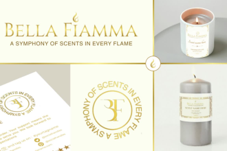 do luxury logo, candle label, product label design