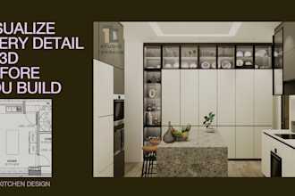 design kitchen interior 3d and render