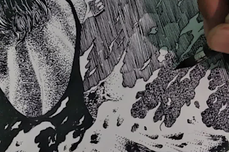 do unique hand drawn black and white for album cover