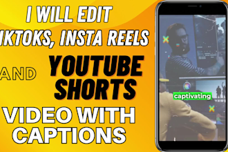edit tik toks, insta reels and yourtube shorts video with captions