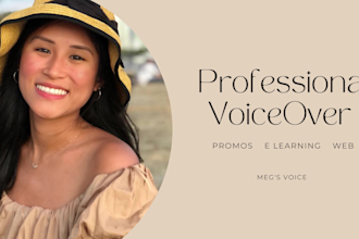 record a young female voiceover in english
