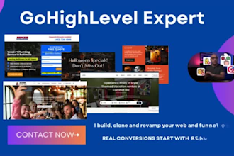 build ghl,  go high level landing page, go high level  funnel, website expert