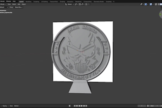 sculpt 3d coin 3d bas relief coin design 3d engraving coin logo zbrush stl file