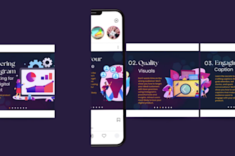 design seamless instagram and linkedin carousel posts