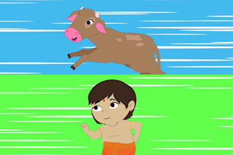 create 2d animated cartoons, rhymes and song for kids