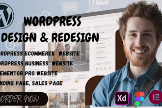create wordpress website woocommerce elementor landing page wordpress blog SEO