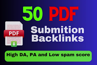 do 50 PDF submissions on top high da, pa site