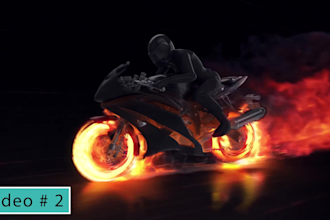 make motorbike on fire and bike repair video with your logo