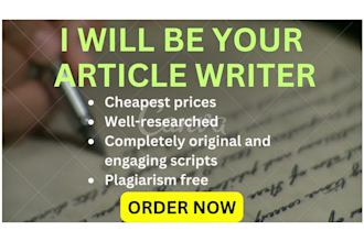 write articles in any subject on you