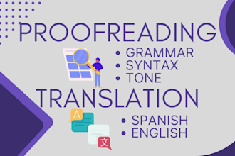 translate and proofread your spanish or english texts