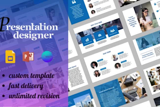 design, redesign pitch deck, powerpoint presentation, google slides and canva
