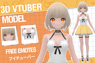 create custom 3d characters model for vtuber, vroid, anime, 3d rig