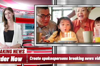 provide a breaking news ai spokesperson video