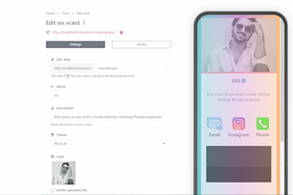 implement live preview for 22vcard