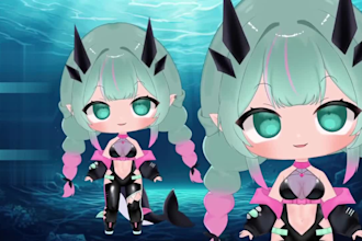 design and rig live2d chibi model live2d vtuber model chibi vtuber 2d vtuber
