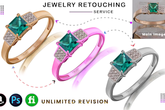 do high quality jewelry product photography retouching, editing, and design