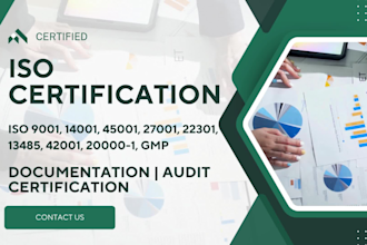 help in iso 9001, 27701, 20001, and 22301 certification
