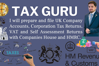 file UK company accounts, vat and self assessment return with hmrc
