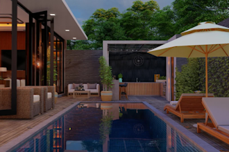 3d design your swimming pool, pool deck, patio and backyard