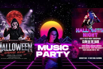 design a halloween party flyer or horror event poster