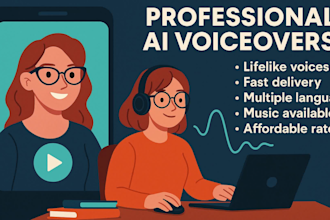 create ai voiceovers for videos or courses, great for elearning or audiobooks