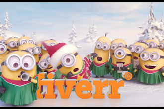 insert your 3d logo  in this minions christmas video