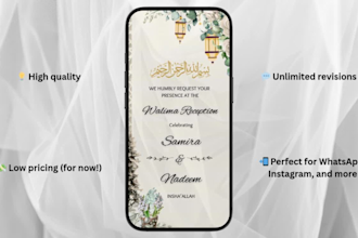 design a digital wedding invite with animation and music
