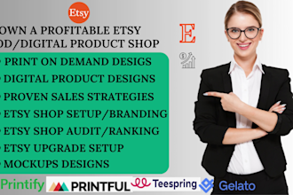 setup etsy print on demand store, etsy digital products, etsy seo, etsy pod