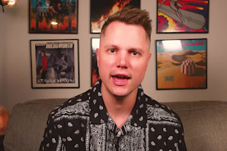 record a lively and youthful american male voiceover