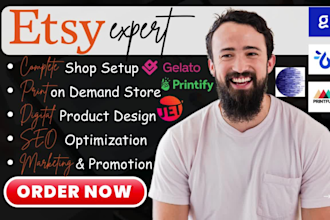 setup etsy print on demand shop etsy digital products SEO etsy printful etsy pod