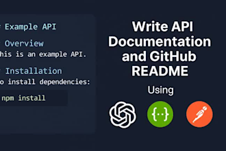 write API documentation and github readme using chatgpt, swagger, and postman
