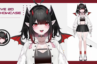 create and rig 2d vtuber, live2d design, live2d character, vtuber rigging, anime