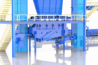 create 3d industrial animation robotic arm animation factory process automation