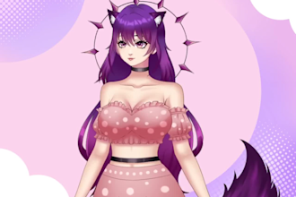 rig live 2d vtuber model, prprlive, 3d vtuber model, vrchat avatar