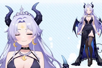 draw custom pngtuber anime vtuber character  live2d model 2d vtuber design