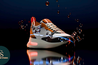 do 3d product animation video, 3d shoe animation, 3d shoe video, 3d model