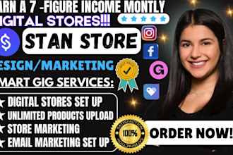 setup stan store, upload digital products, systeme io stan store sales funnel