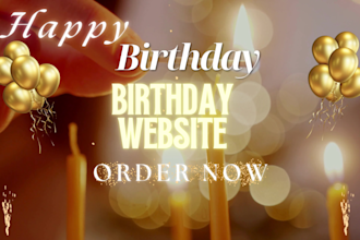create birthday website, wedding website, landing page