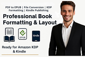 pdf to epub conversion KDP formatting book layout kindle publishing design