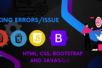 debug and fix html, css, javascript and react issues