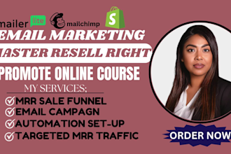 do email marketing master resell right course promotion on mailerlite mailchimp