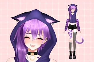 draw and rig 2d vtuber model live2d rigging anime vtuber commission 4 streamers