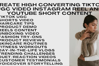 create high converting tiktok ugc video instagram reel and youtube short content