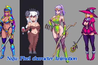 create pixel art character, nsfw pixel art animation, rpg maker, sprite sheet